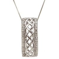 White Gold Celtic Knot Diamond Pendant