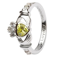 Silver Claddagh Birthstone Rings August (2)