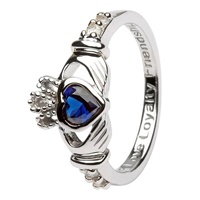 Silver Claddagh Birthstone Rings, September (3)