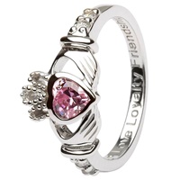 Silver Claddagh Birthstone Rings, October (3)