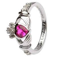 Silver Claddagh Birthstone Rings July (3)