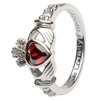 Silver Claddagh Birthstone Rings January (3)