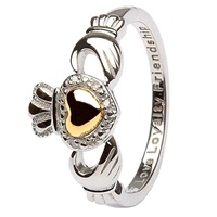 Sterling Silver-Gold-Diamond Set Claddagh Ring (3)