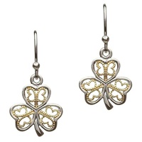 Sterling Silver Filigree Shamrock Earrings (2)