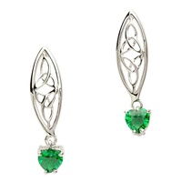 Celtic Trinity Stone set Silver Earrings