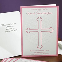 Embossed Special Granddaughter Baptismal Card