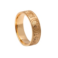 14K Yellow Gold Celtic Warrior Shield 6mm Comfort 