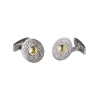 Small Warrior Cufflinks with 18K Bead (3)