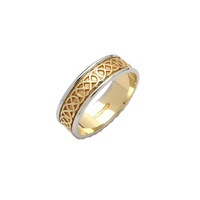 Mens 14K Two-Tone Gold Sheelin Yellow Narrow Celti