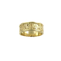 10K Yellow Gold Symbols of Ireland Band (2)