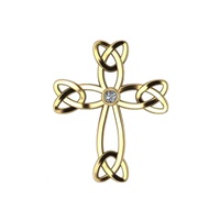 14K Yellow Gold Birthstone Celtic Cross (3)