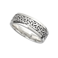 Sterling Silver Oxidised Gents Trinity  Band