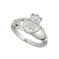 Double Heart Claddagh with CZs