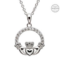 Claddagh Pendant Embellished With Swarovski Crysta