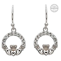 Claddagh Earrings Embellished With Swarovski Cryst