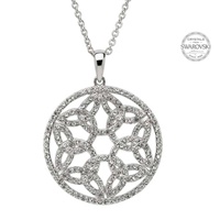 Trinity Circle Pendant Embellished With Swarovski 