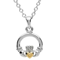 Platinum Plated Claddagh Pendant