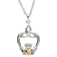 Platinum Plated Claddagh Pendant