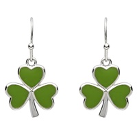 Platinum Plated Shamrock Earring