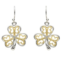 Platinum Plated Shamrock Earring