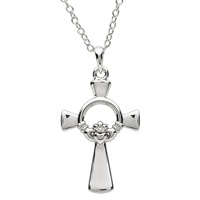 Platinum Plated Claddagh Pendant