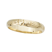 Ladies Domed Claddagh & Celtic Wedding Band (3)