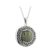 Solvar Sterling Silver Round Marble Celtic Pendant