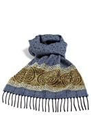 Calzeat Celtic Design Nordic Blue Wool Scarf (3)