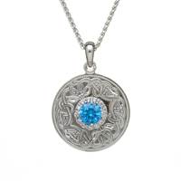 Boru Swiss Blue Medium Sterling Silver Pendant wit