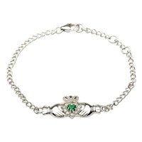 Sterling Silver Claddagh Stone Set Bracelet (2)