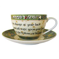 Royal Tara Irish Weave Irish Blessing Cup and Sauc