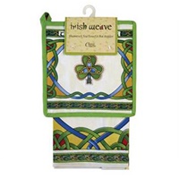 Royal Tara Irish Weave Emblem Tea Towel and Shamro