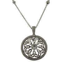 Center Radiant CZ and Trinity Round Pendant (2)