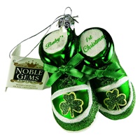 Bridgets of Erin Glass Irish Baby Shoe Ornament, G