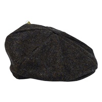 Hanna Newsboy Eight Panel Cap Plain Tweed Dark Bro