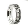 Silver Claddagh Celtic Knot Etched Band