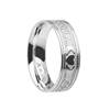 10K White Claddagh Celtic Knot Etched Band