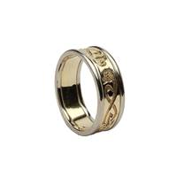 Boru Ladies Le Cheile Yellow Gold with White Gold Trim Wedding Band