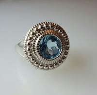 Inis Aran Cable Stitch Ring Blue Topaz (2)