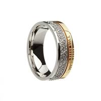 Boru Silver & 10K Unisex Trinity Faith Inscribed Band