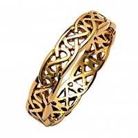 Mens 14K Yellow Gold Sheelin Narrow Pierced Celtic Wedding Band (2)