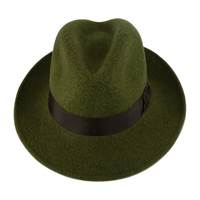 Shevlin Loden Wool Mix Deep Crown Trilby, Choc Trim (2)