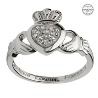 Shanore Swarovski Clear Pave Claddagh Ring