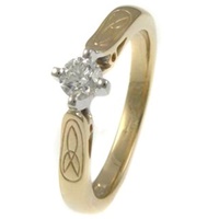 14ct Trinity Solitaire Diamond Ring