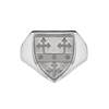 10K White Gold Mens Heavy Shield Coat of Arms Ring