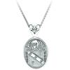 10K White Oval Coat of Arms Family Pendant, Large