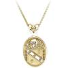 10K Yellow Oval Coat of Arms Family Pendant, Large