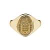 10K Yellow Ladies Petite Oval Family Coat of Arms Ring, Solid
