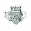 10K White Ladies Family Coat of Arms Claddagh Ring