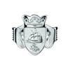 10K White Mens Family Coat of Arms Claddagh Ring